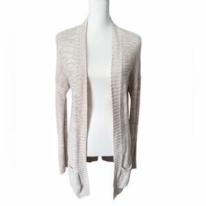 Express Women's Beige Open-Front Cardigan Tan Small